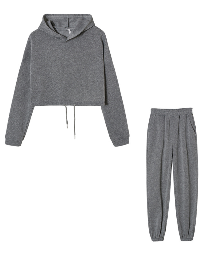 Stylish Cropped Hoodie set
