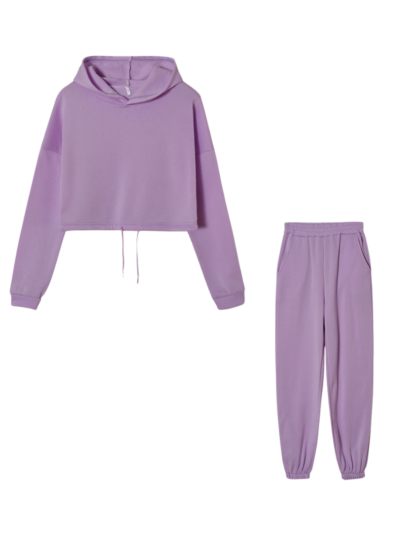 Stylish Cropped Hoodie set