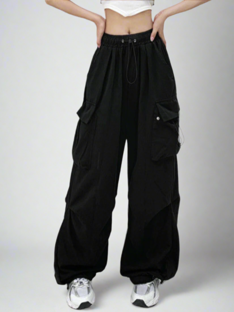 Women's Drawstring Cargo Baggy Pants