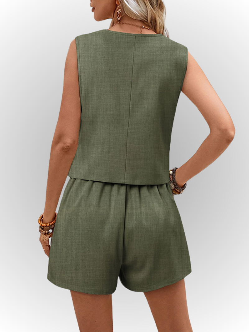 Stylish Elegant Waistcoat and Short Set