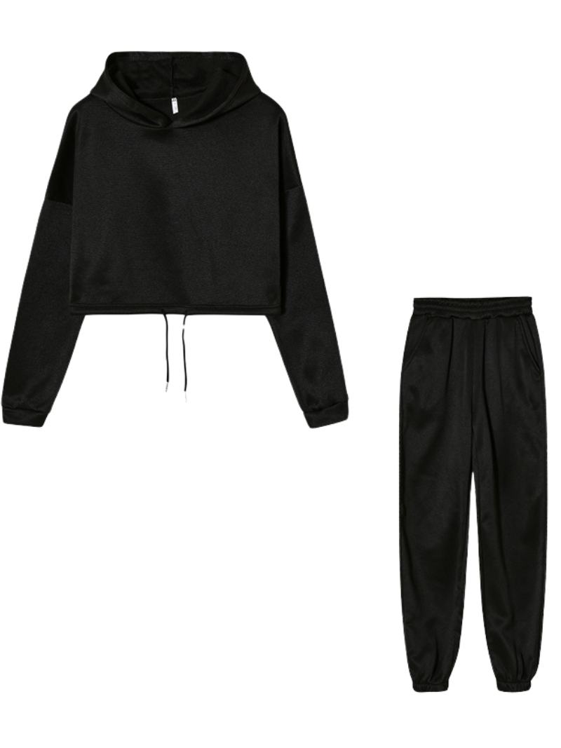 Stylish Cropped Hoodie set