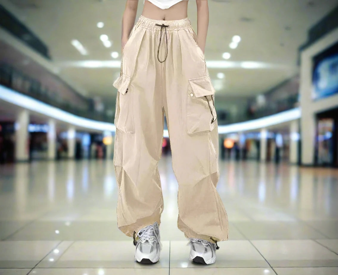 Women's Drawstring Cargo Baggy Pants