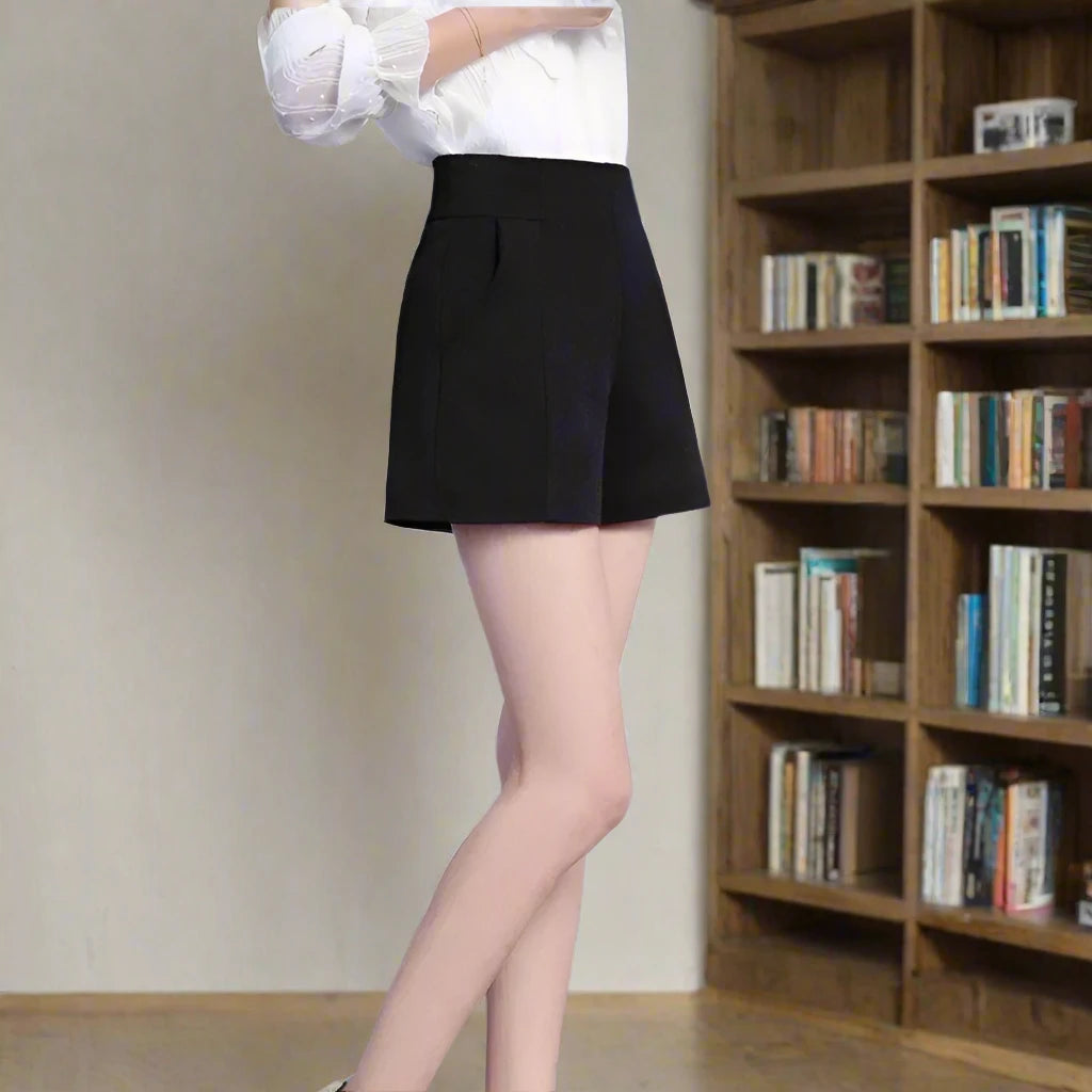 Women's Casual High Waist A-line Loose Wide Shorts