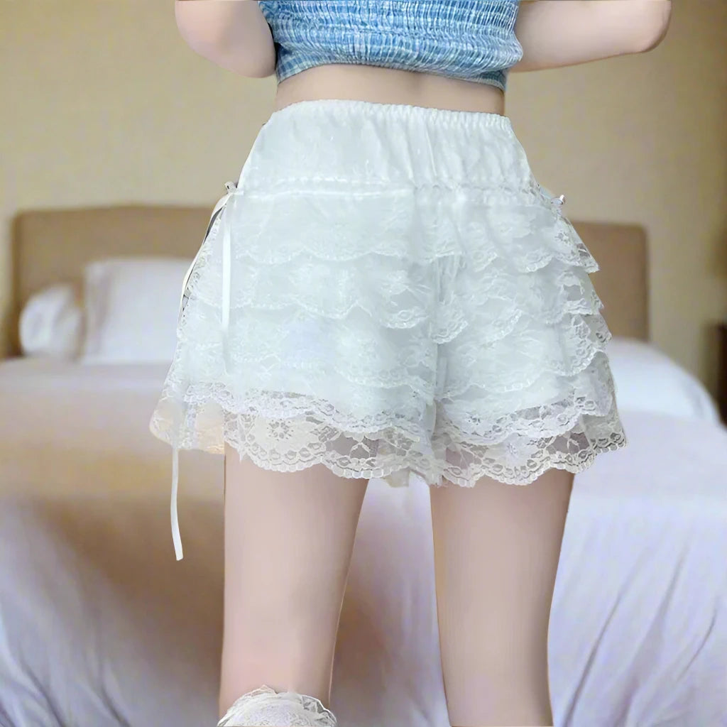 Women's Floral Lace Loose Safety Shorts