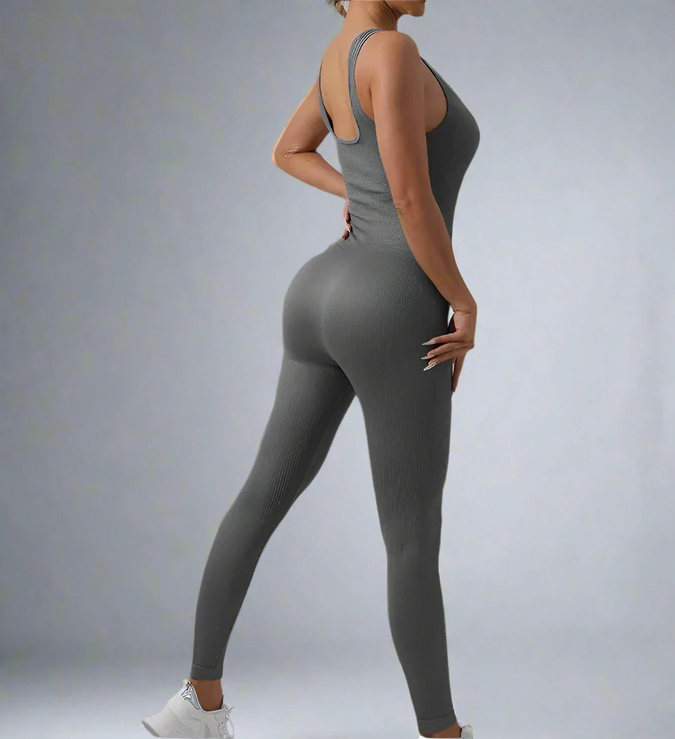 Women's Workout Rompers Full Length One Piece Sleeveless Jumpsuits