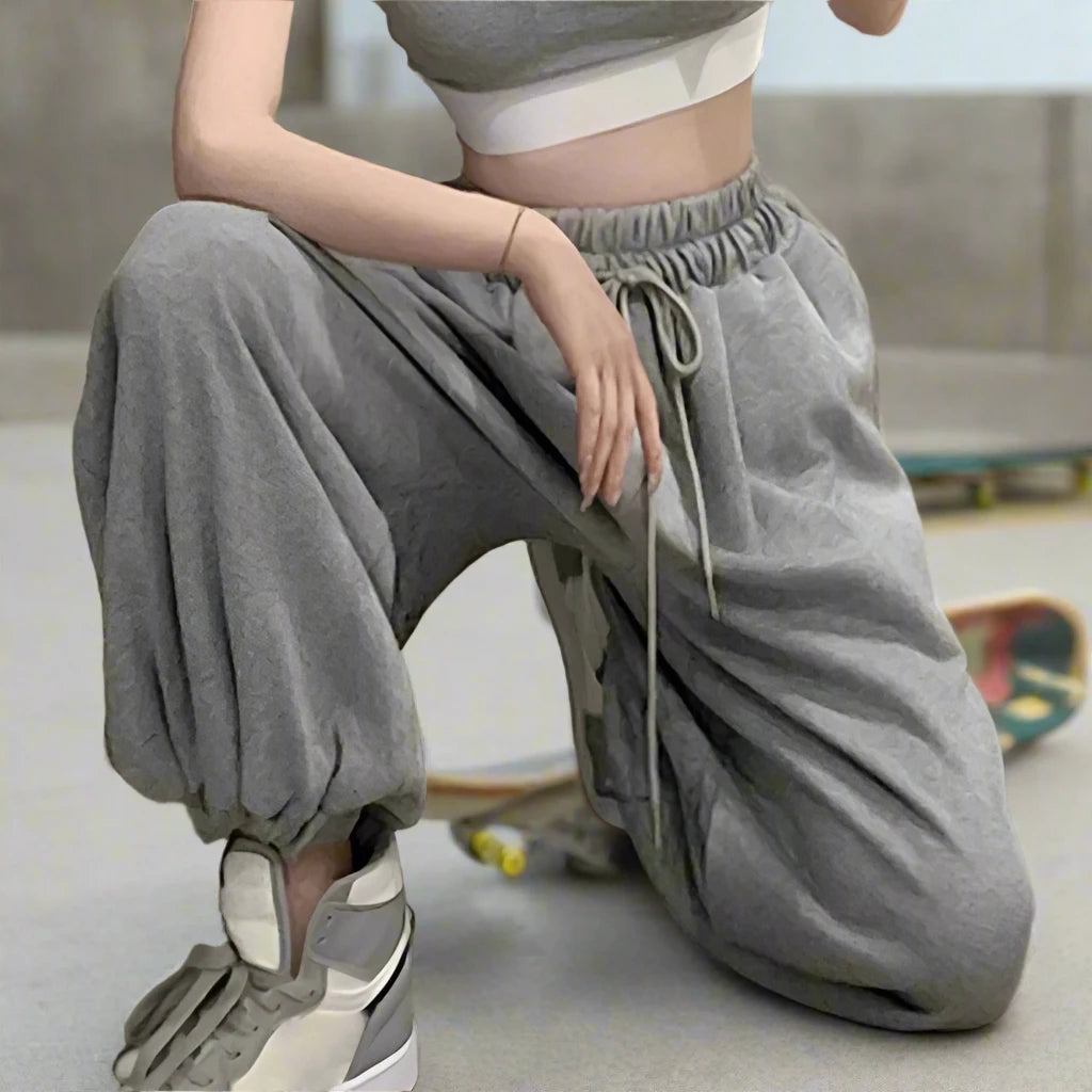 Women's Gray Baggy Sweatpants