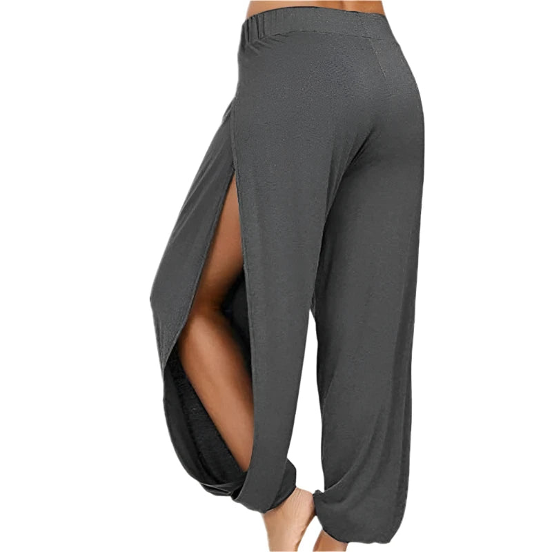 Stylish High Waisted Slit Wide Hollow Yoga pant