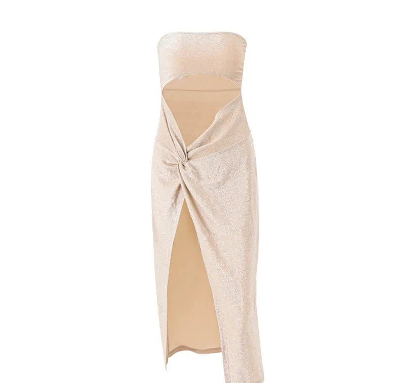 Stylish Sexy Hollow Out Sleeveless Slit Dress