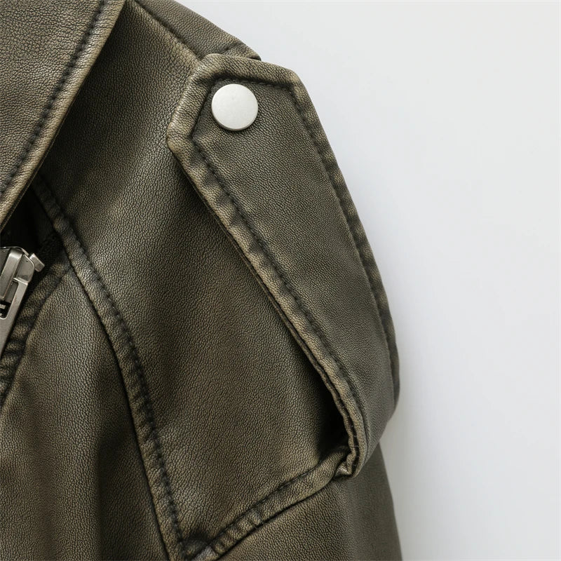 Stylish Women's Faux Leather Jacket