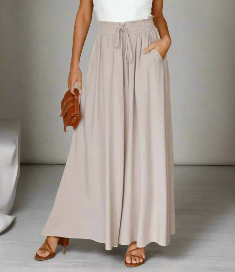 Women's Wide Leg Pants With Elastic Waistband