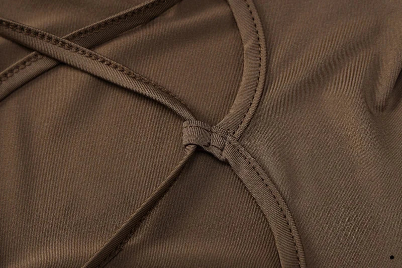 Women's Backless Lace Up Romper