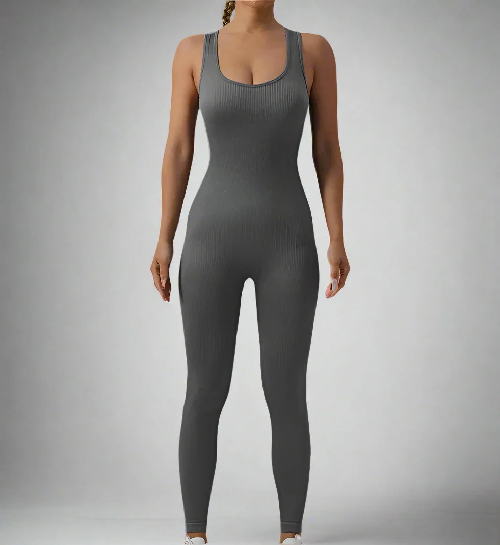 Women's Workout Rompers Full Length One Piece Sleeveless Jumpsuits