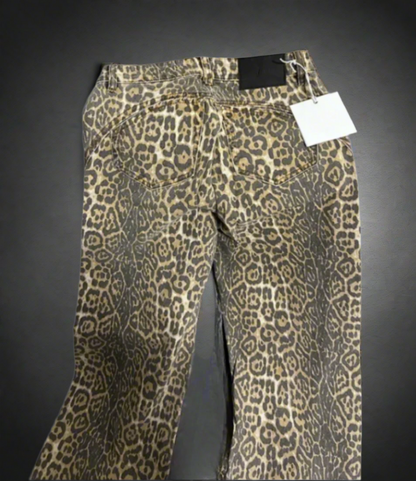Women's  Leopard High Waist Baggy Jeans