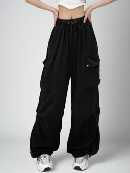 Women's Drawstring Cargo Baggy Pants