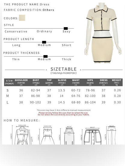 Neck Button Shorts set