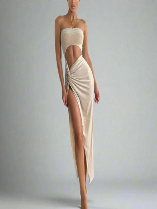 Stylish Sexy Hollow Out Sleeveless Slit Dress