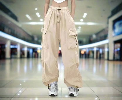 Women's Drawstring Cargo Baggy Pants