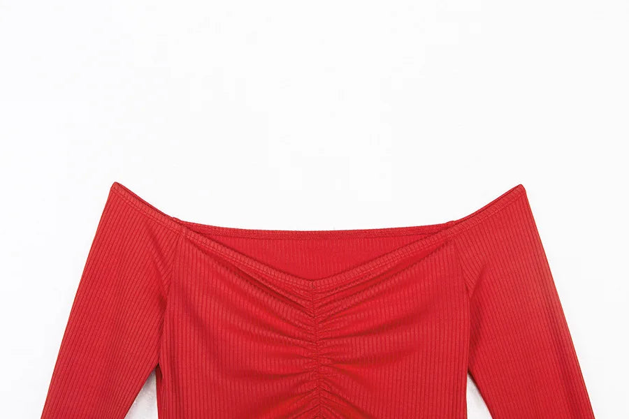 Stylish Long Sleeve Off Shoulder  T-shirt