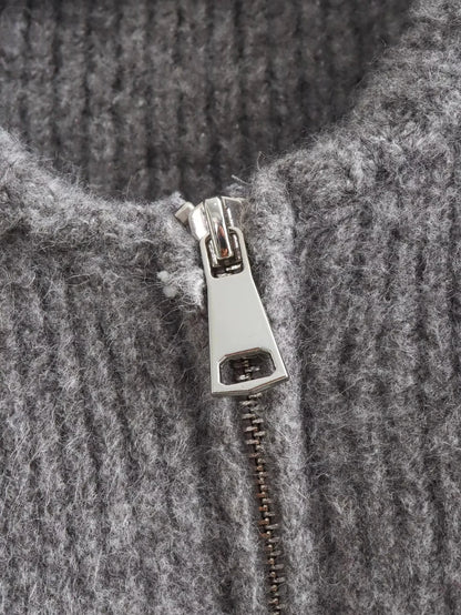 Vintage Long Sleeve Round Neck Sweater Jacket
