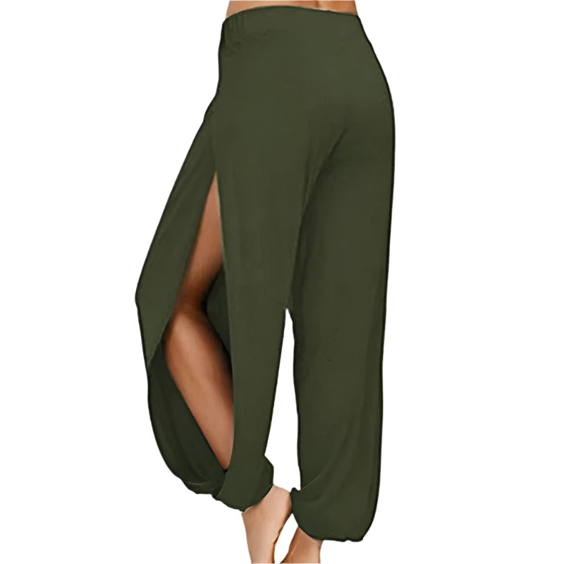 Stylish High Waisted Slit Wide Hollow Yoga pant