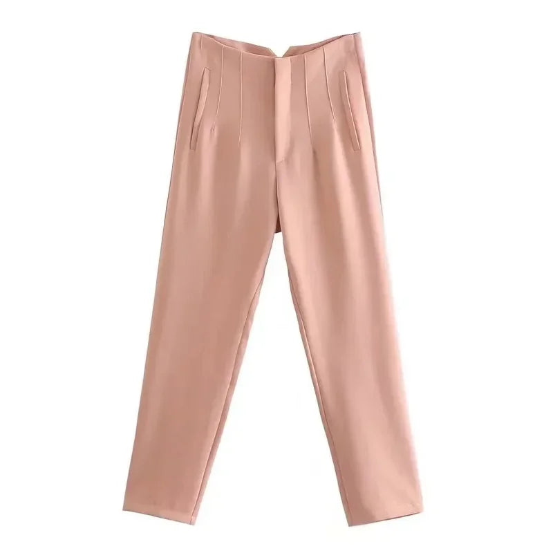 Women's High Waist Straight Pants