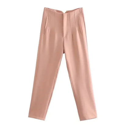 Women's High Waist Straight Pants