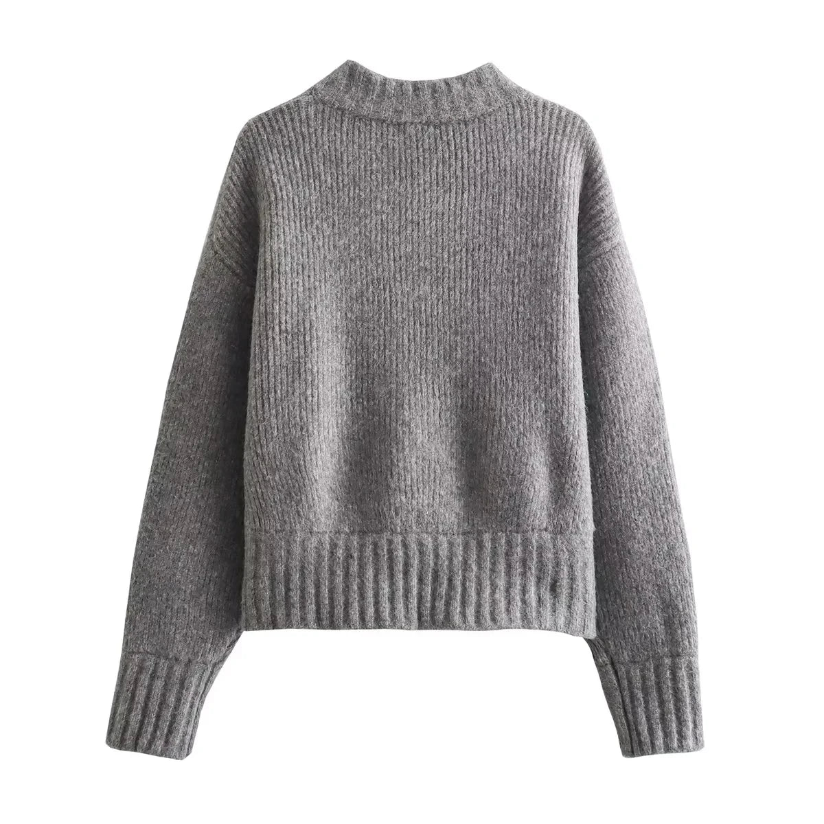 Vintage Long Sleeve Round Neck Sweater Jacket