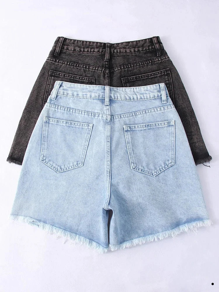 Women's High Waist Casual Denim Jean Shorts