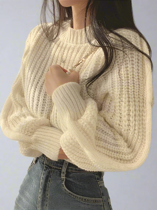 Loose Women's Long Sleeve  Lantern Sweater