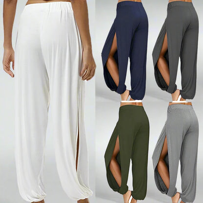 Stylish High Waisted Slit Wide Hollow Yoga pant