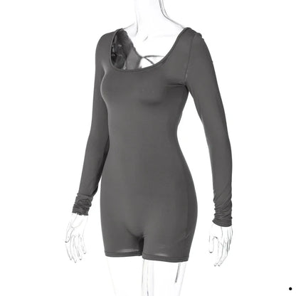Women's  Backless Lace Up Romper