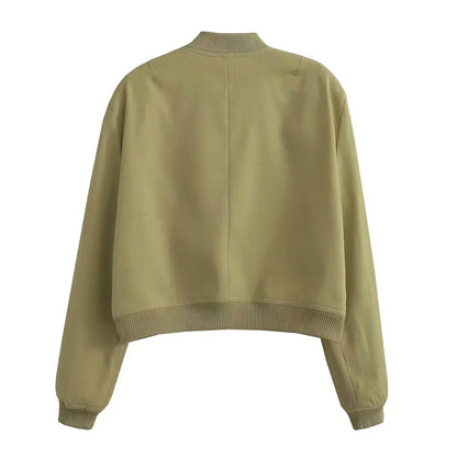 Vintage Snap-button Bomber Jacket