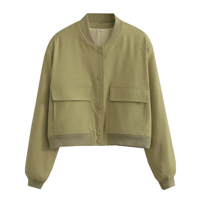 Vintage Snap-button Bomber Jacket