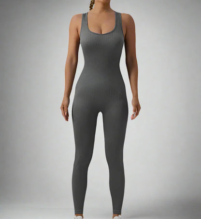 Women's Workout Rompers Full Length One Piece Sleeveless Jumpsuits
