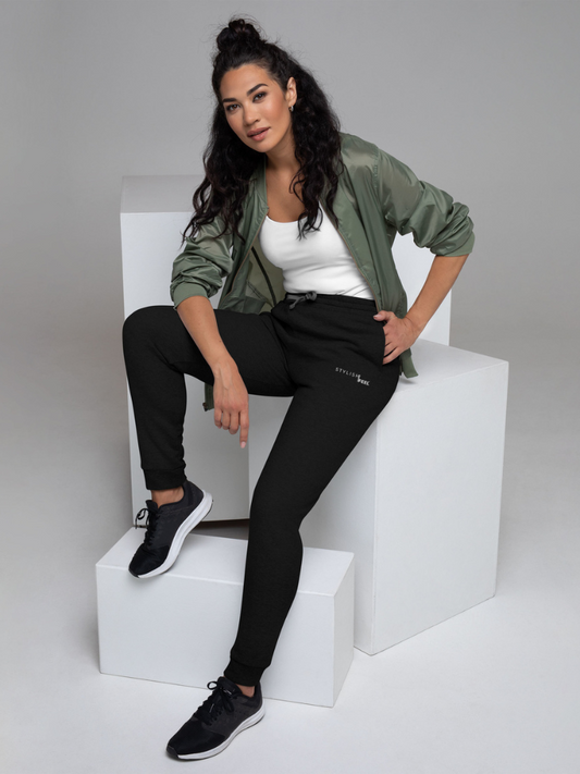 Stylish Feel™ Embroidered Elastic High Waisted Baggy Joggers with Pockets
