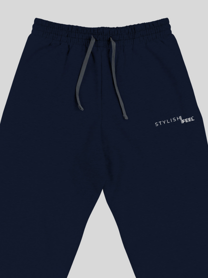 Stylish Feel™ Embroidered Elastic High Waisted Baggy Joggers with Pockets